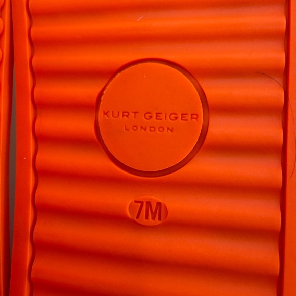 Kurt Geiger London Eagle Chunky Floral Platform Slide Orange Summer Sandals - Picture 8 of 17